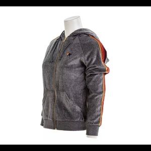 AVIATOR Nation VELOUR Classic Striped Hoodie Sz S